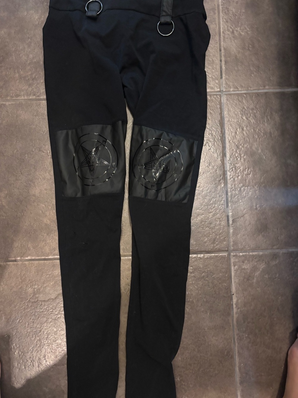 Black Men's Knee-Panel Stretch Pants